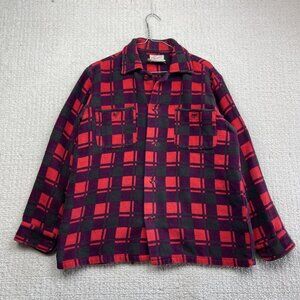 Vintage Champion Flannel Shirt Men’s Sz L Plaid Button Up Distressed  Workwear